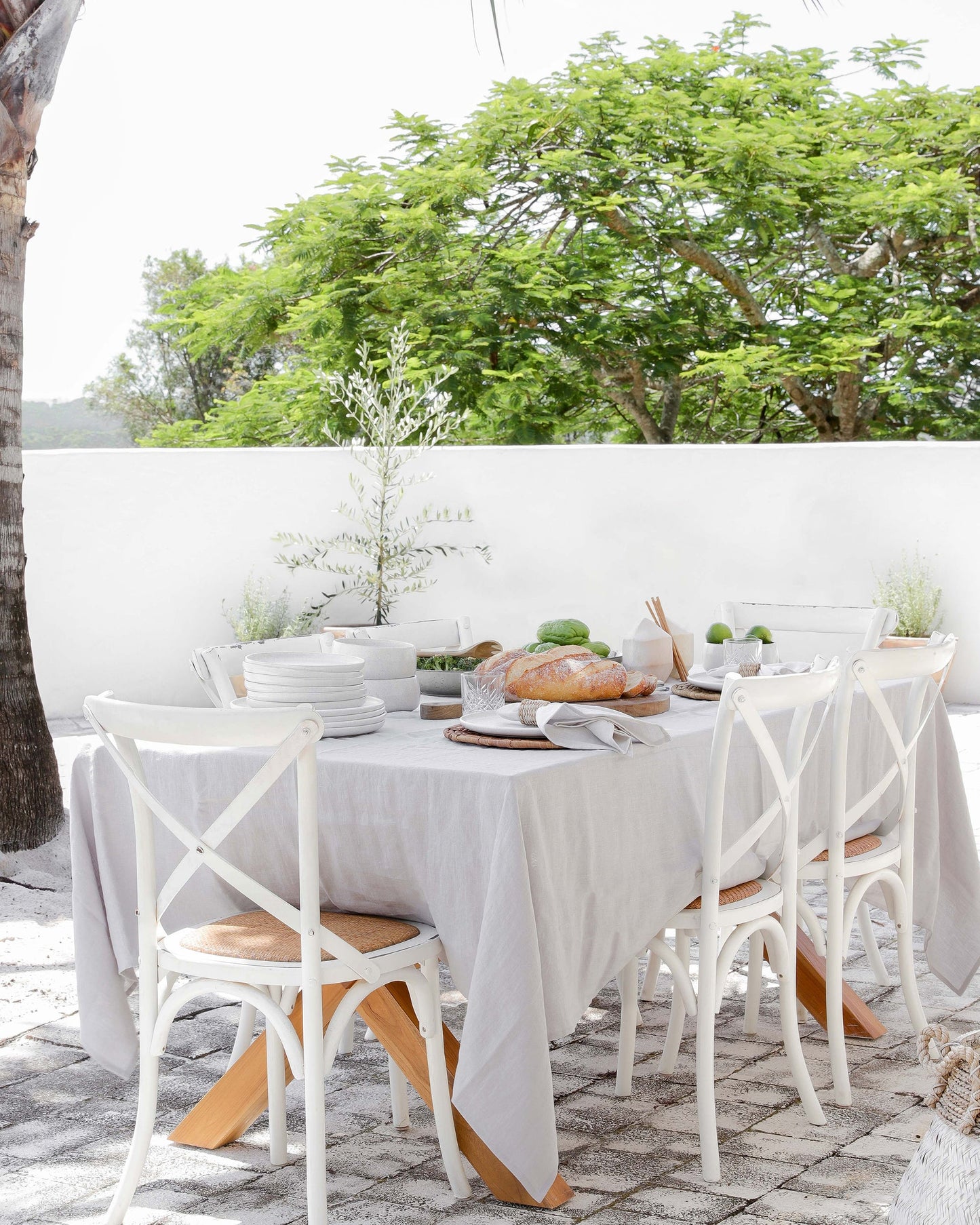 Light Gray Linen tablecloth - MagicLinen