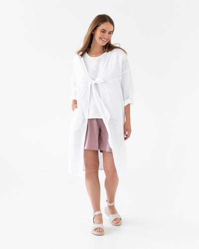 Linen beach shirt TAOS in white - MagicLinen