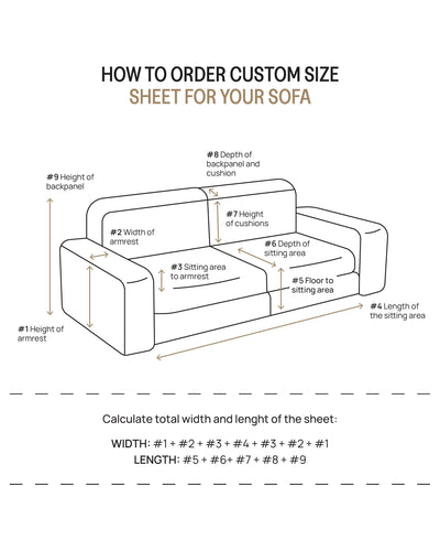 Custom size linen couch cover in Gray blue - MagicLinen