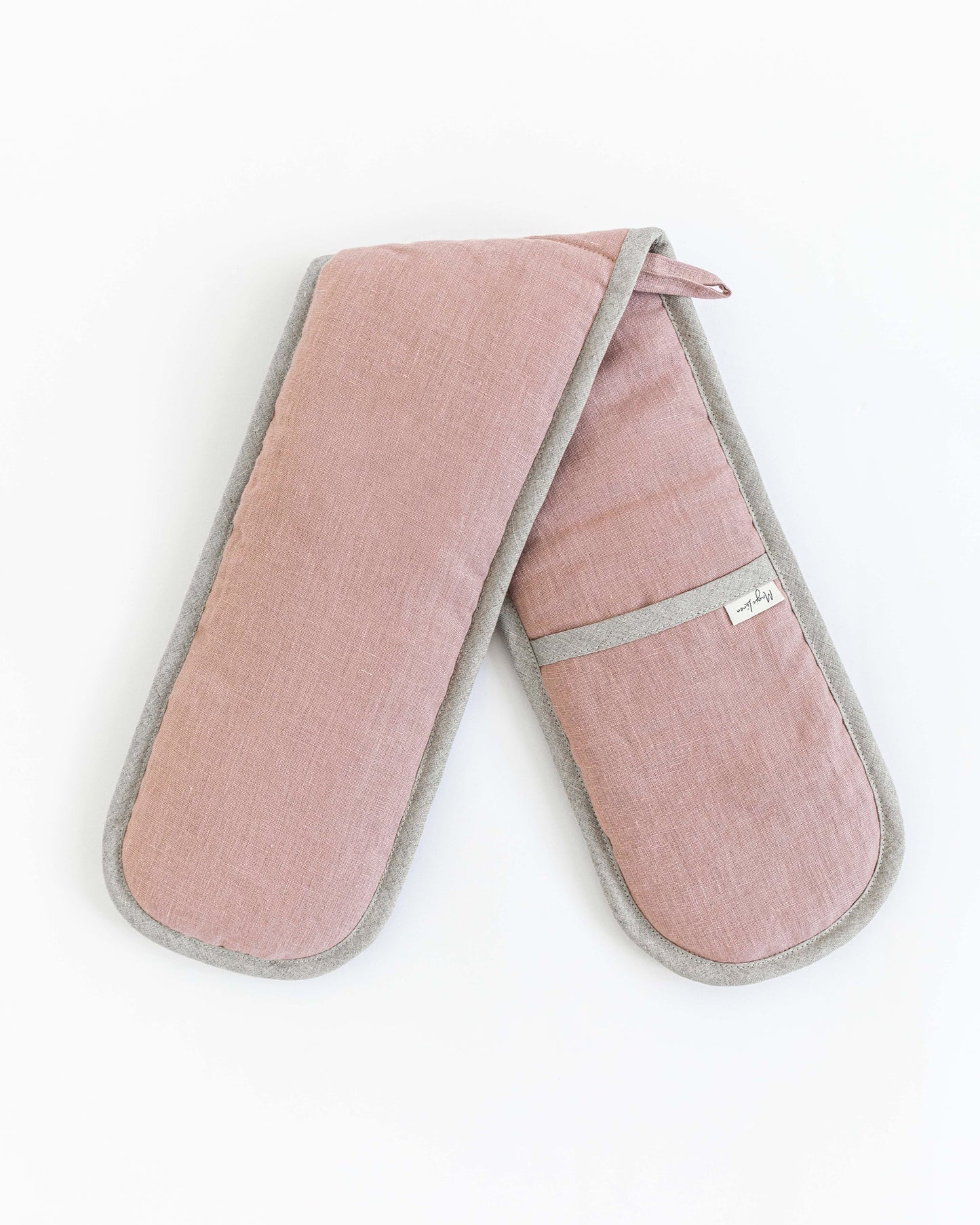 Double oven mitt (1 pcs) in Woodrose - MagicLinen