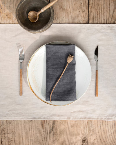 Charcoal gray linen napkin set of 2 - MagicLinen
