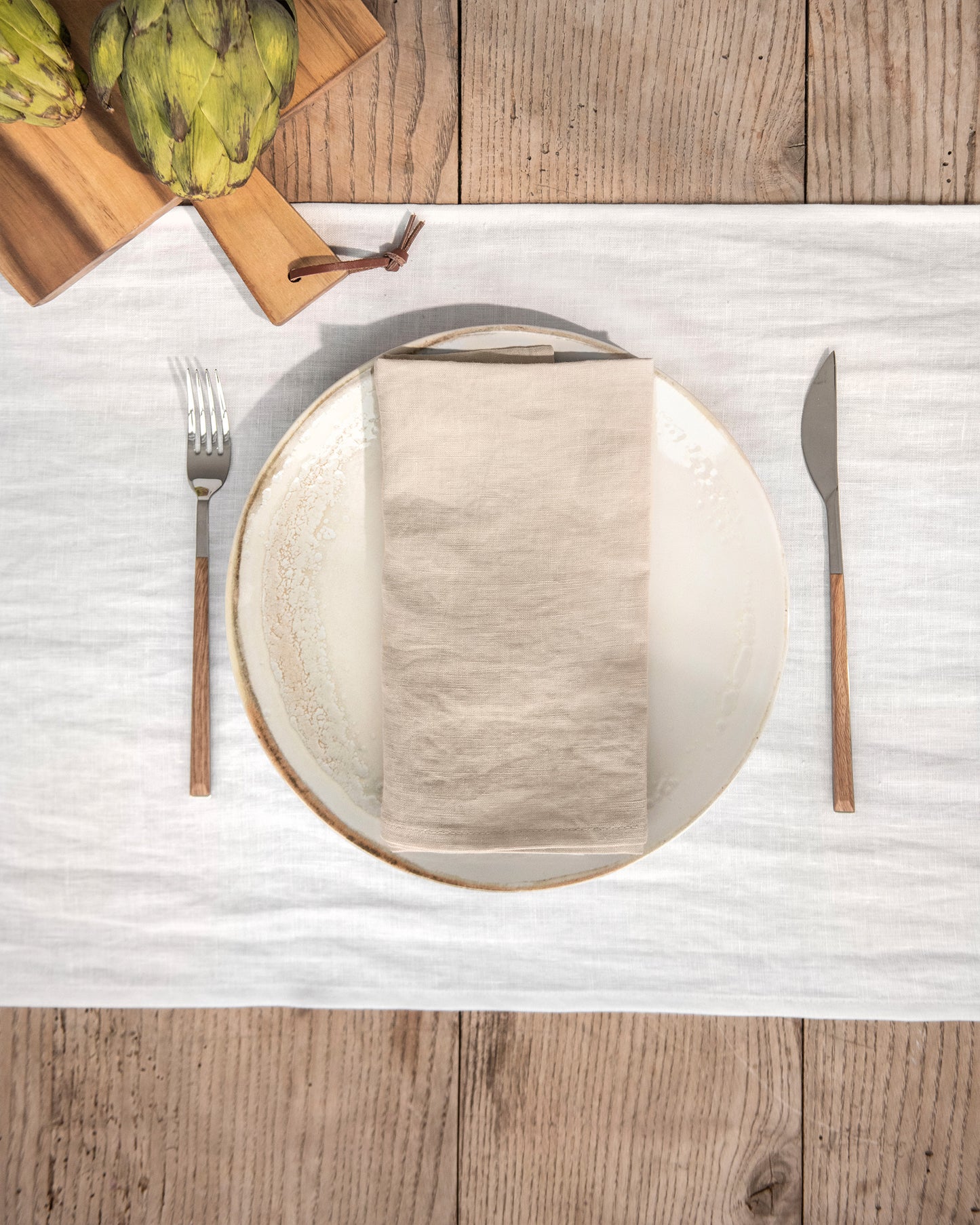 Natural linen napkin set of 2 - MagicLinen