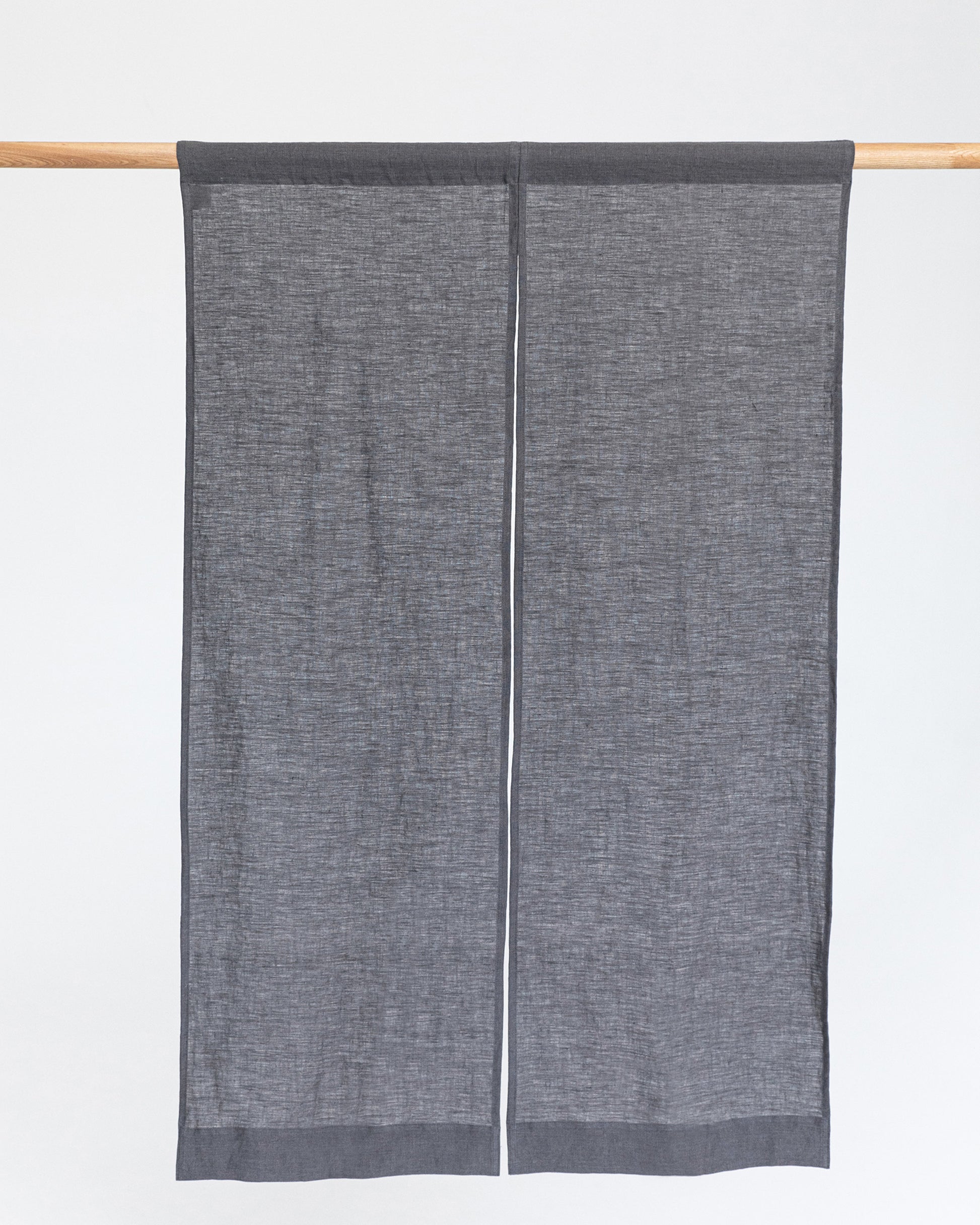 Linen noren curtains (1 pcs) in Charcoal gray - MagicLinen