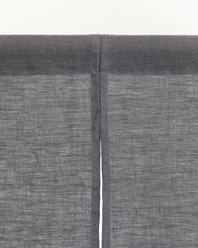 Linen noren curtains (1 pcs) in Charcoal gray - MagicLinen