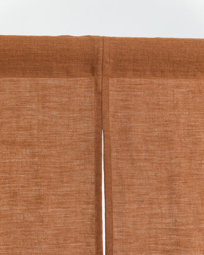 Linen noren curtains (1 pcs) in Cinnamon - MagicLinen