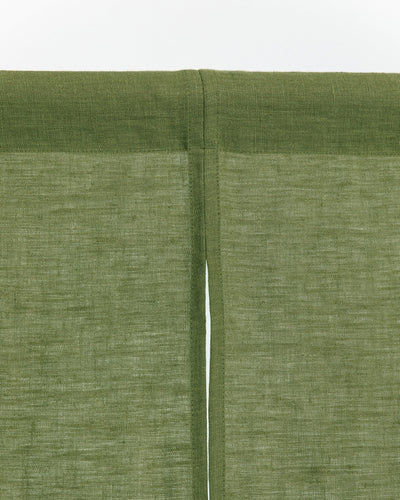 Linen noren curtains in forest green (1 pcs) - MagicLinen  Edit alt text
