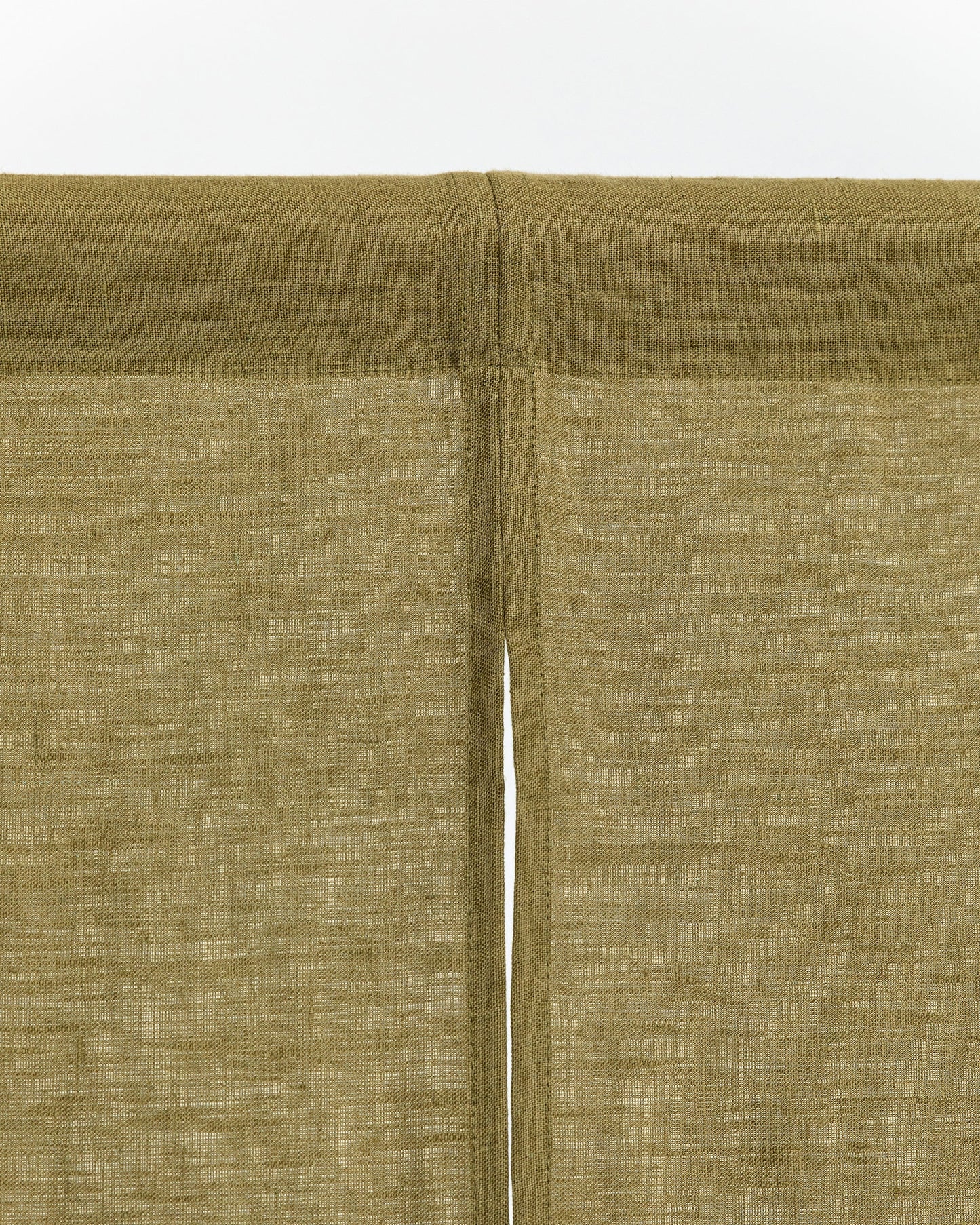 Custom size linen noren curtains (1 pcs) in Olive green - MagicLinen