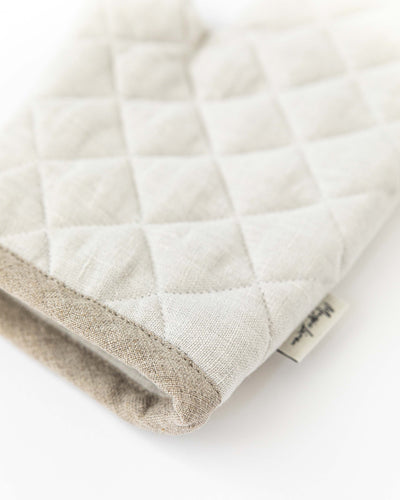 Linen oven mitt (1 pcs) in Light gray - MagicLinen