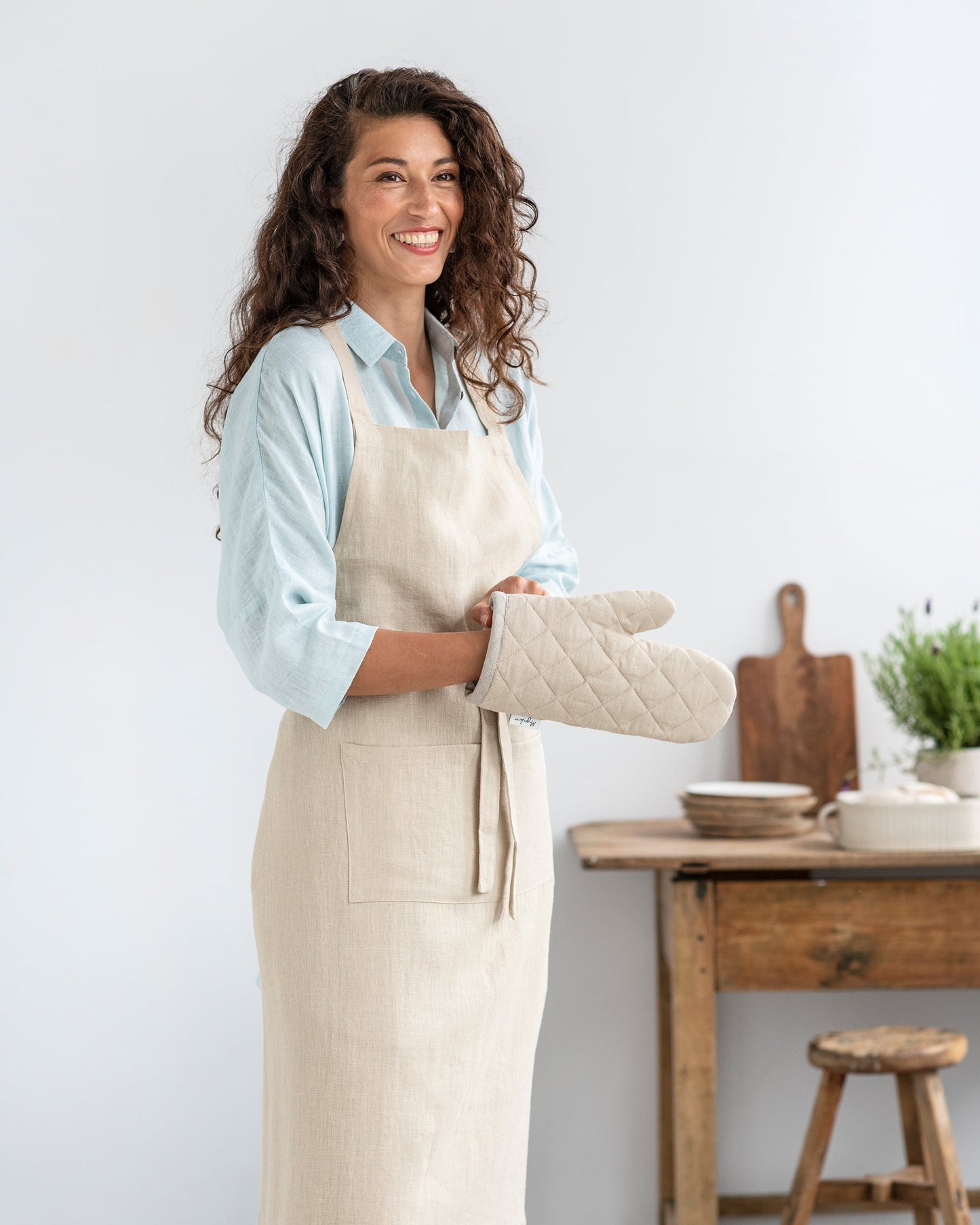 Linen oven mitt (1 pcs) in Natural linen - MagicLinen