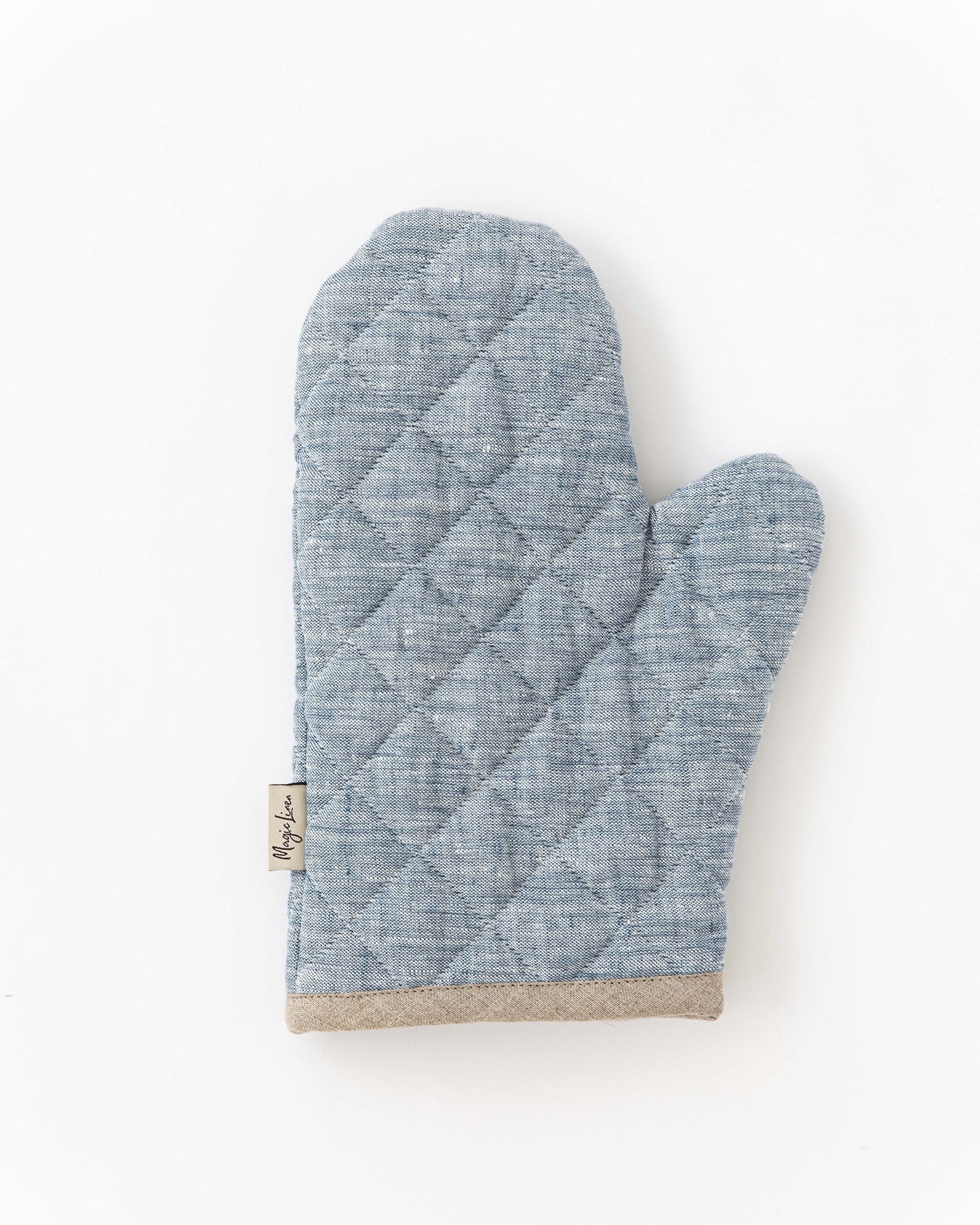 Linen oven mitt (1 pcs) in Blue melange - MagicLinen