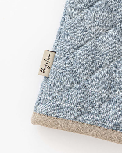 Linen oven mitt (1 pcs) in Blue melange - MagicLinen