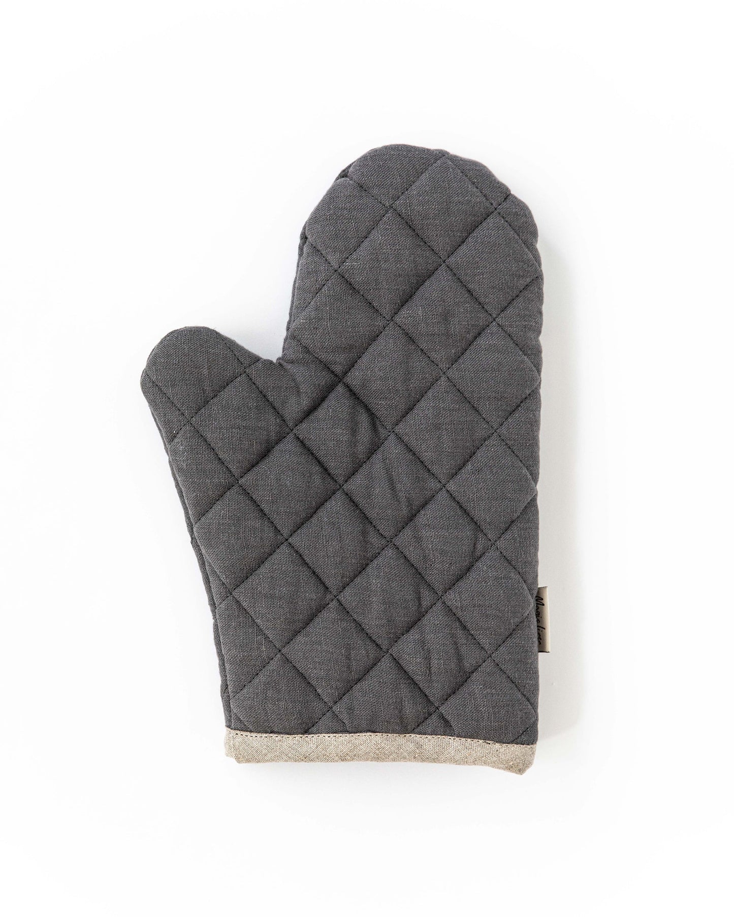 Linen oven mitt (1 pcs) in Charcoal gray - MagicLinen