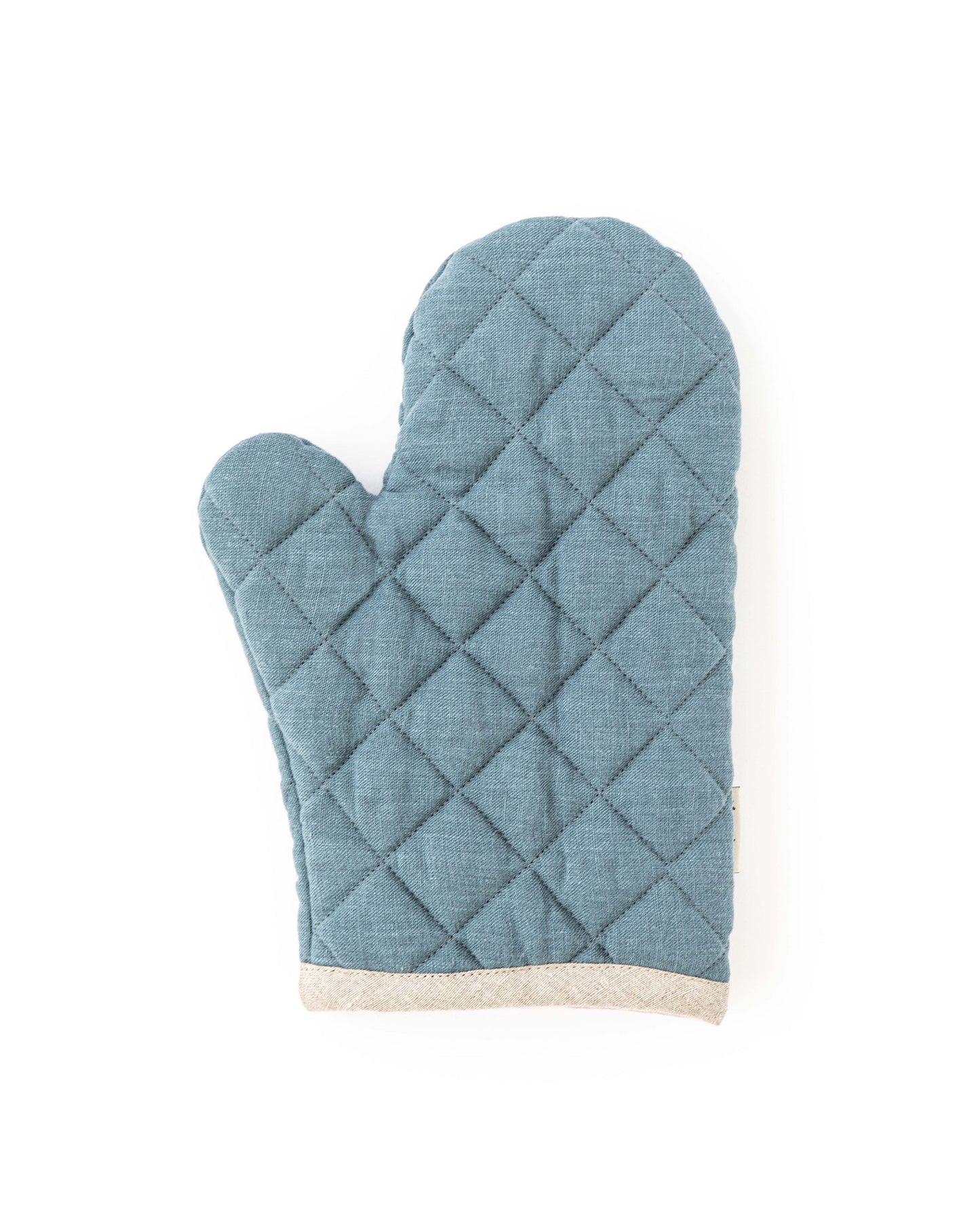 Linen oven mitt (1 pcs) in Gray blue - MagicLinen