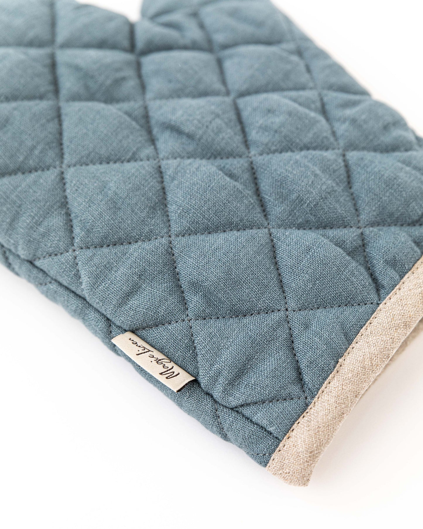 Linen oven mitt (1 pcs) in Gray blue - MagicLinen