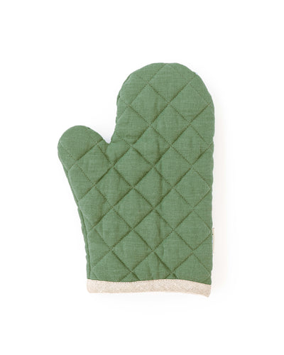 Linen oven mitt (1 pcs) in Forest green - MagicLinen