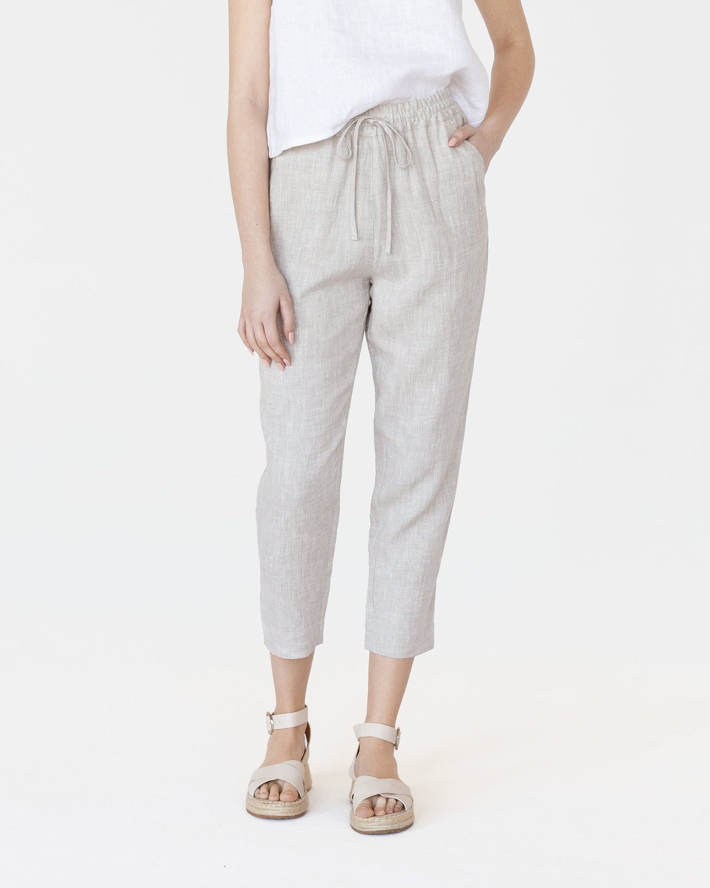 Linen pants DOMME in Natural melange - MagicLinen