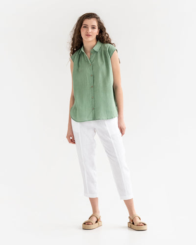 Linen pants KIHEI in white - MagicLinen