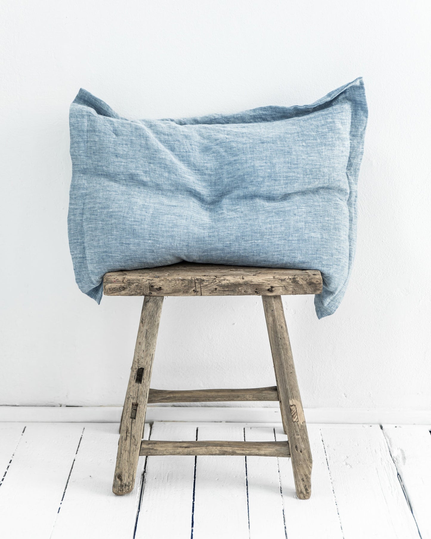 Linen pillow sham in Blue melange - MagicLinen
