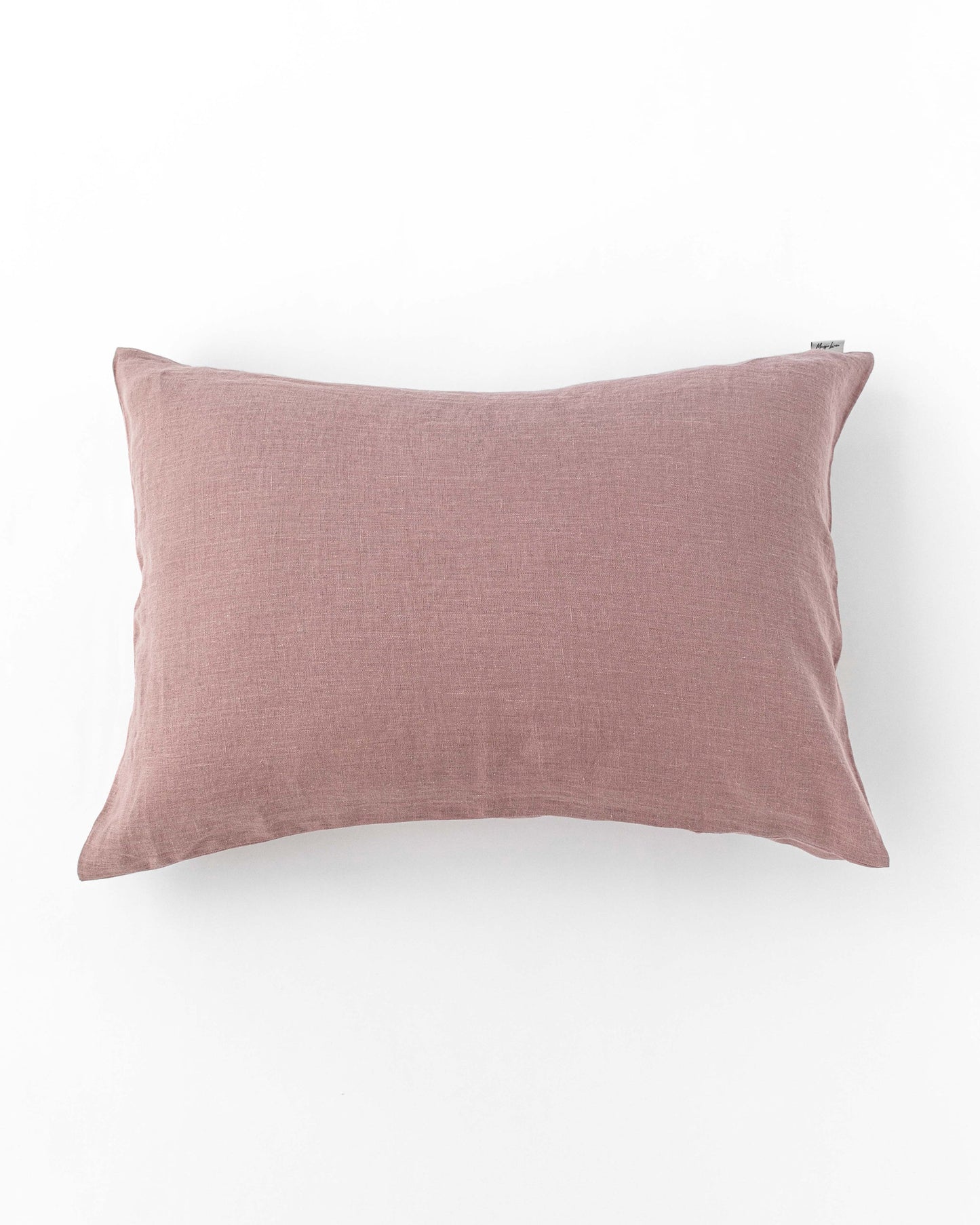 Linen pillowcase with buttons in Woodrose - MagicLinen