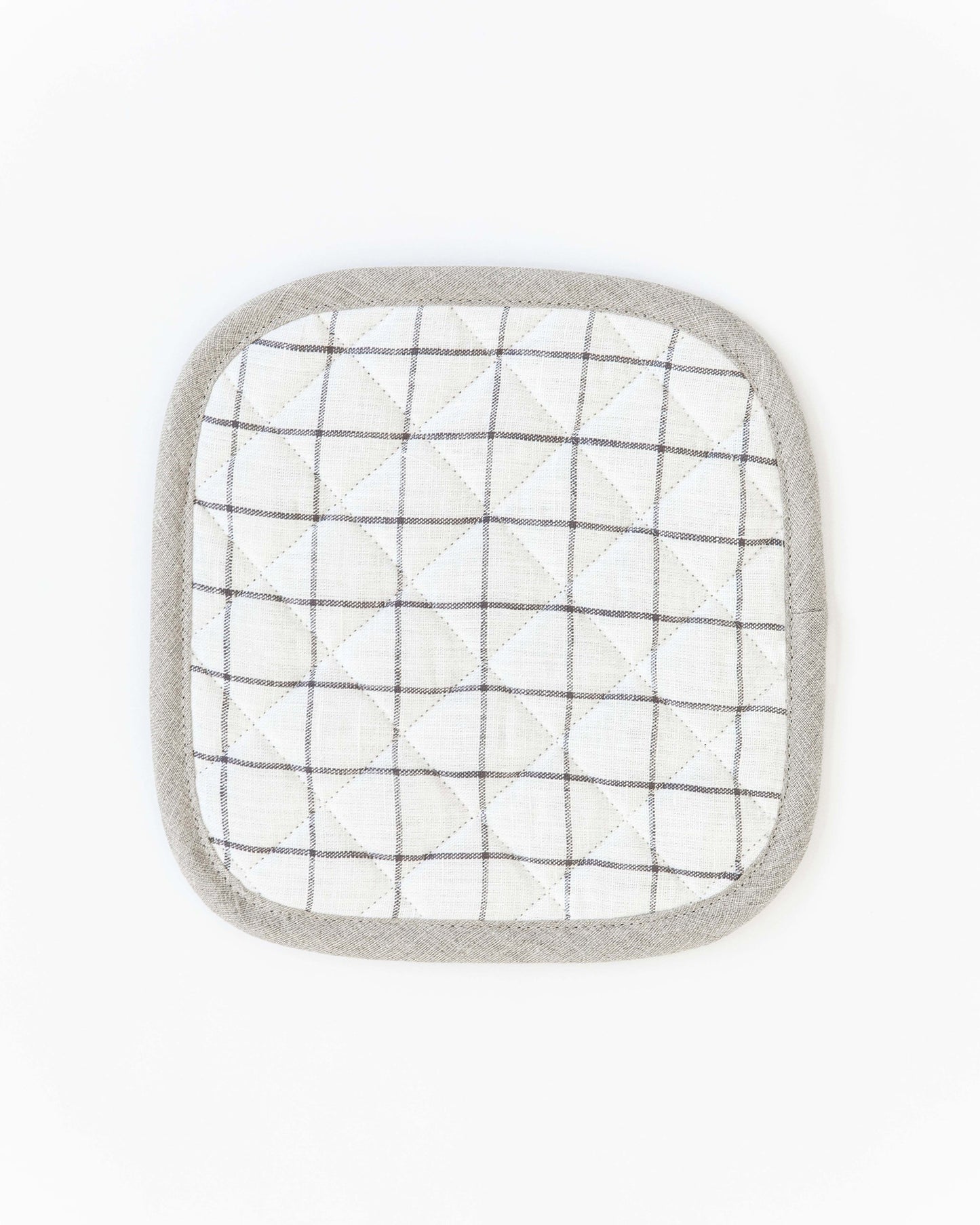 Linen pot-holder (1 pcs) in Charcoal grid - MagicLinen
