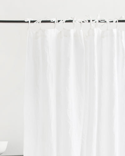 Linen shower curtain panel with tie top (1 pcs) - MagicLinen