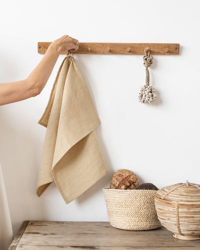 Linen tea towel in Sandy beige - MagicLinen