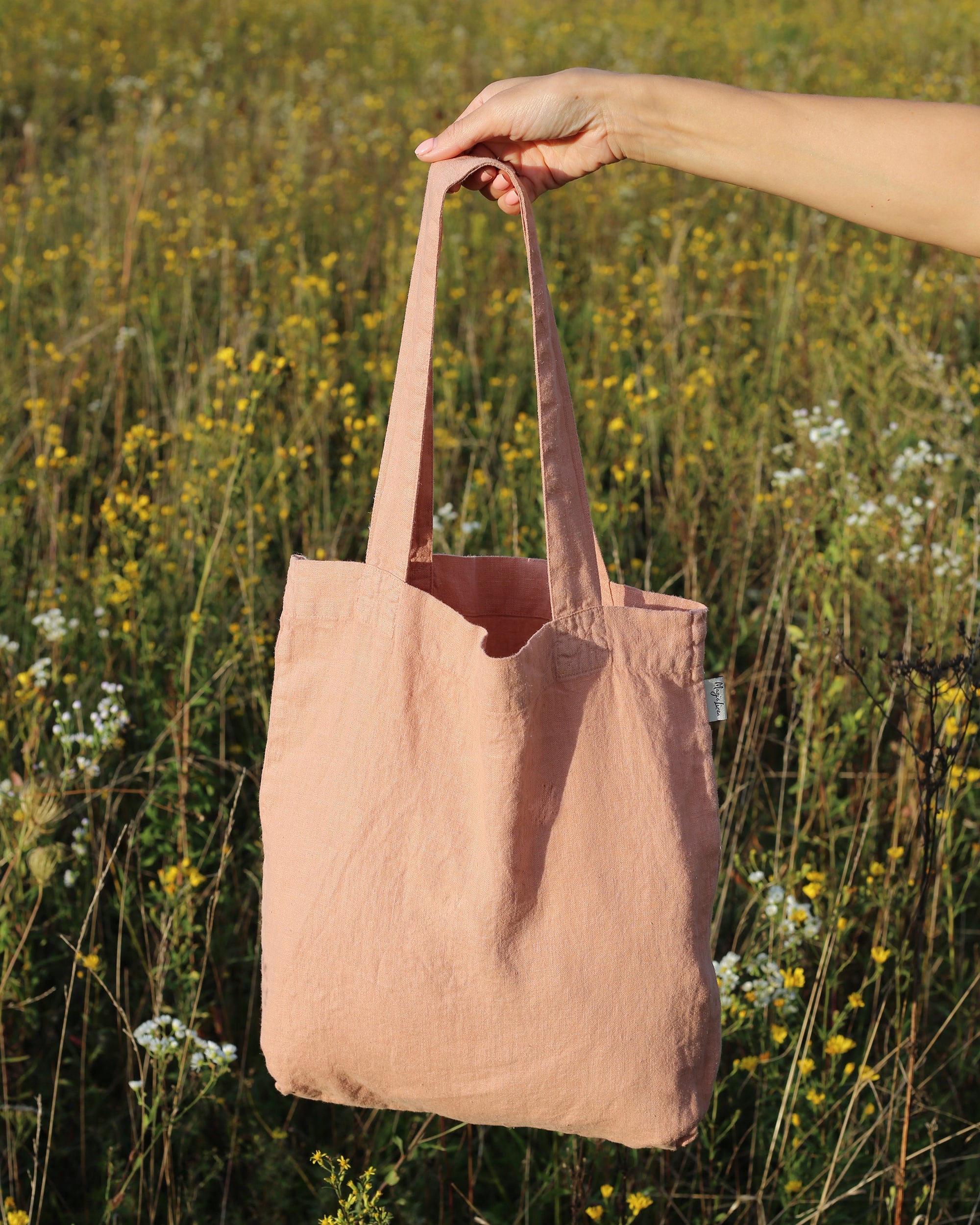 Natural Linen Canvas Tote Bag