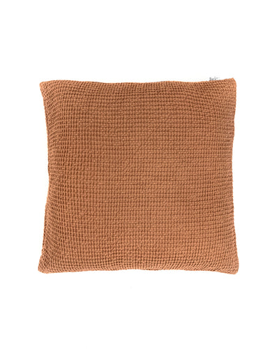 Waffle throw pillow cover in Cinnamon - MagicLinen