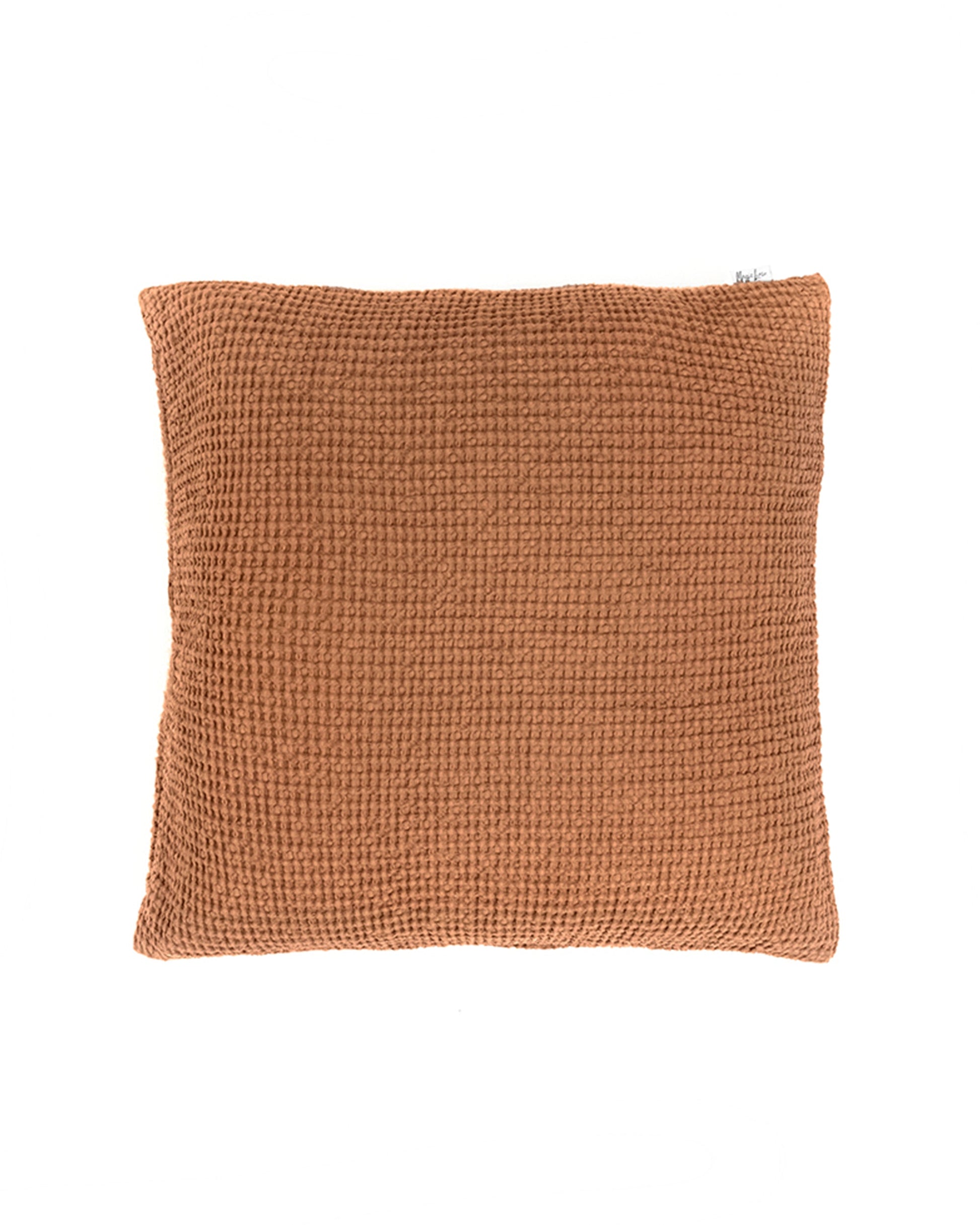 Waffle throw pillow cover in Cinnamon - MagicLinen