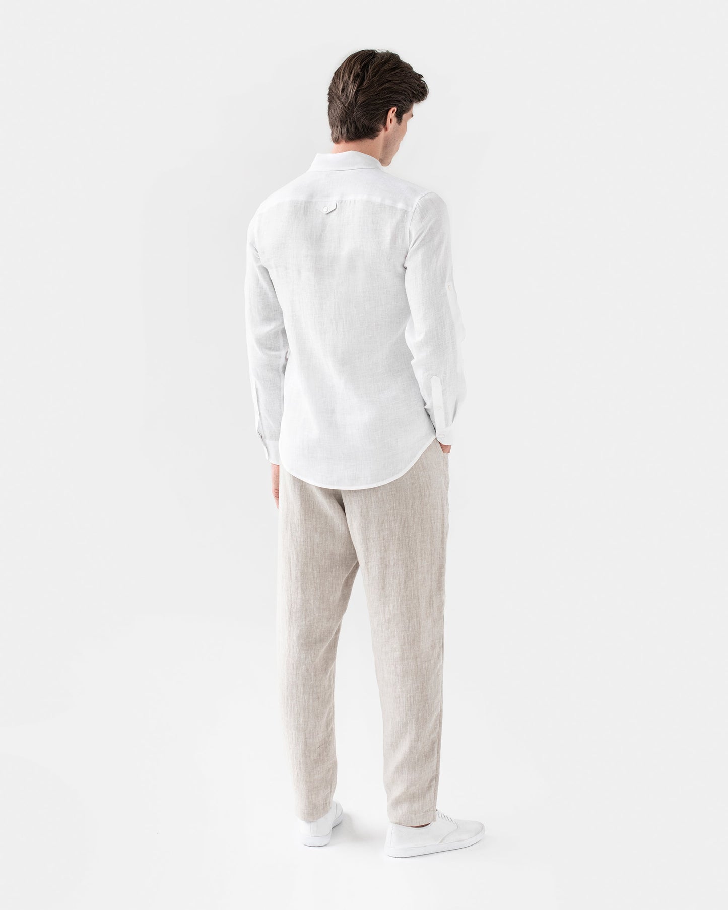 Men's linen pants TRUCKEE in natural melange - MagicLinen