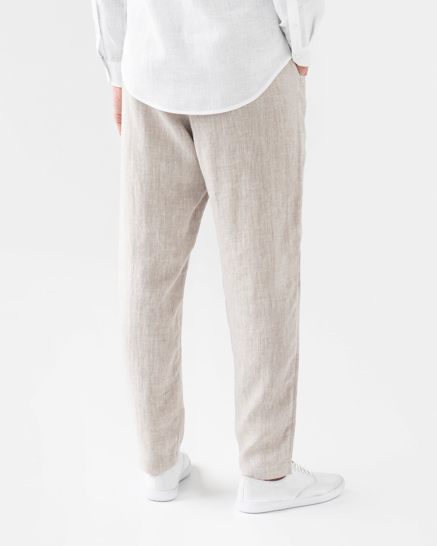 Men's linen pants TRUCKEE in natural melange - MagicLinen