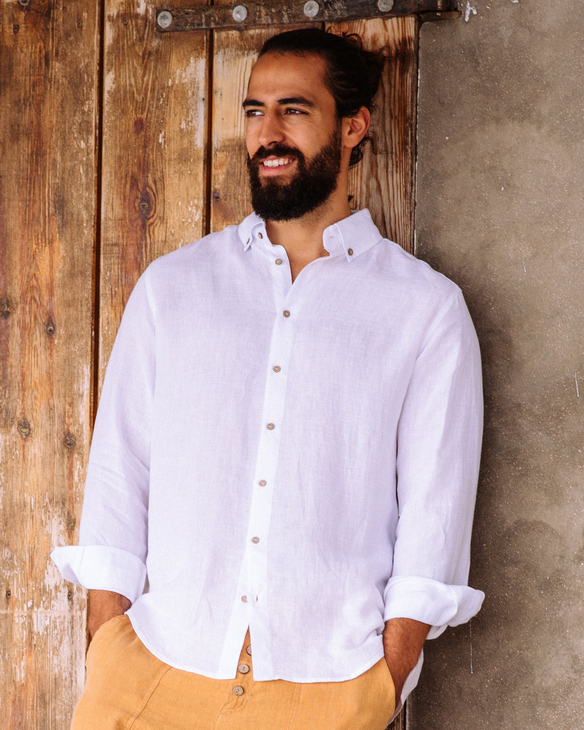 Men's linen shirt NEVADA in White