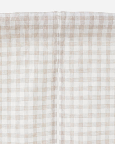 Linen noren curtains (1 pcs) in Natural gingham - MagicLinen