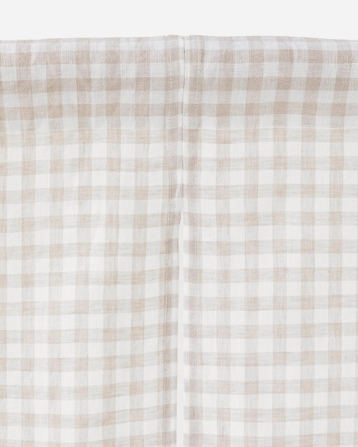 Custom size linen noren curtains (1 pcs) in Natural gingham - MagicLinen