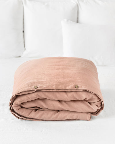 Peach linen duvet cover - MagicLinen