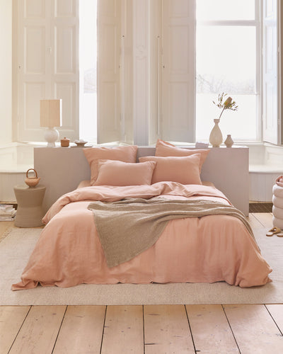 Peach linen duvet cover - MagicLinen