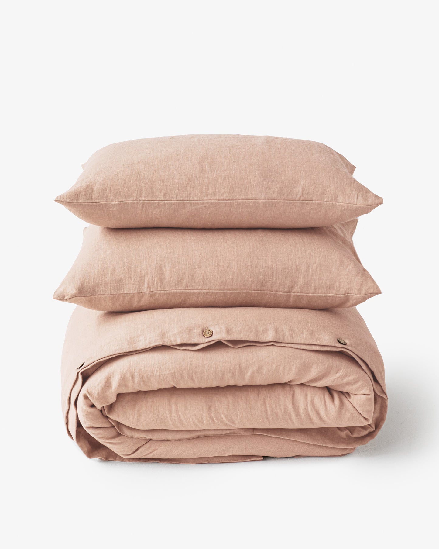 Peach linen duvet cover set (3 pcs) - MagicLinen