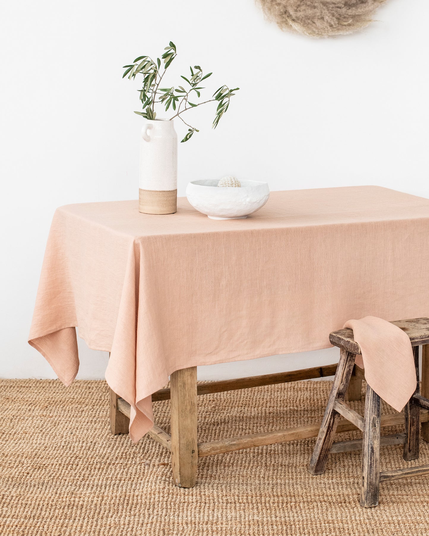 Peach linen tablecloth - MagicLinen