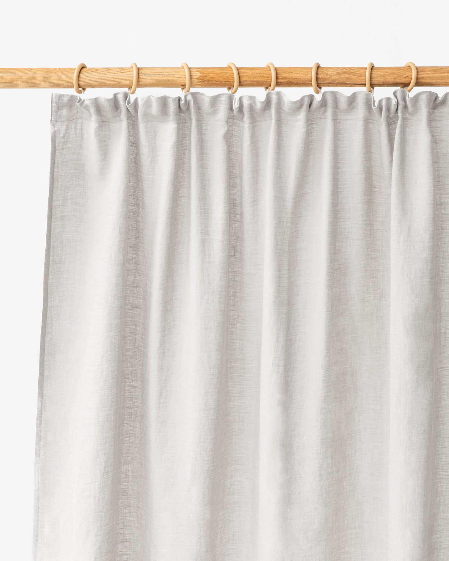 Pencil pleat linen curtain panel (1 pcs) in Light gray - MagicLinen