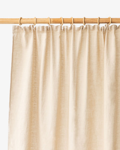 Pencil pleat linen curtain panel (1 pcs) in Natural linen - MagicLinen