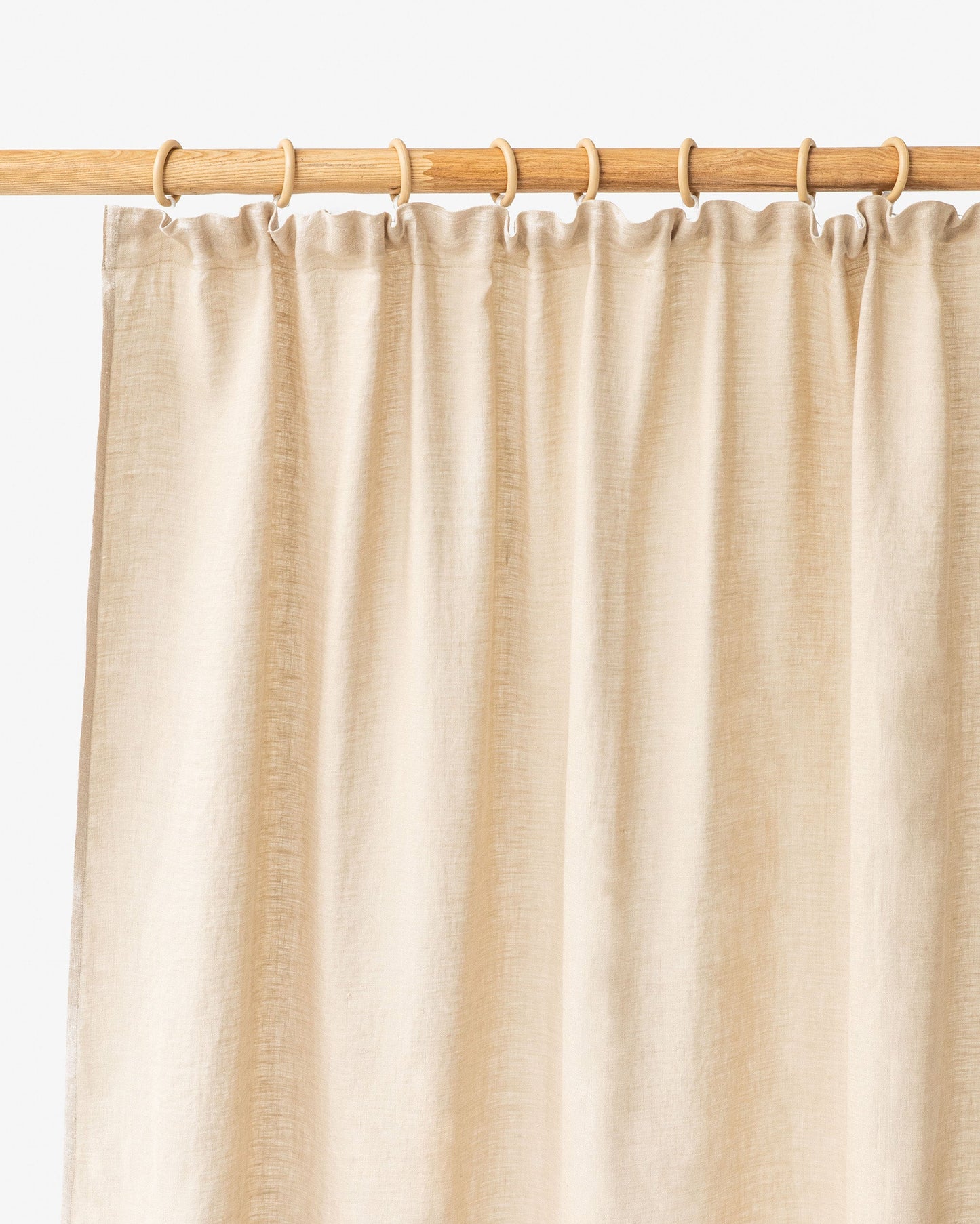 Custom size pencil pleat linen curtain panel (1 pcs) in Natural linen - MagicLinen