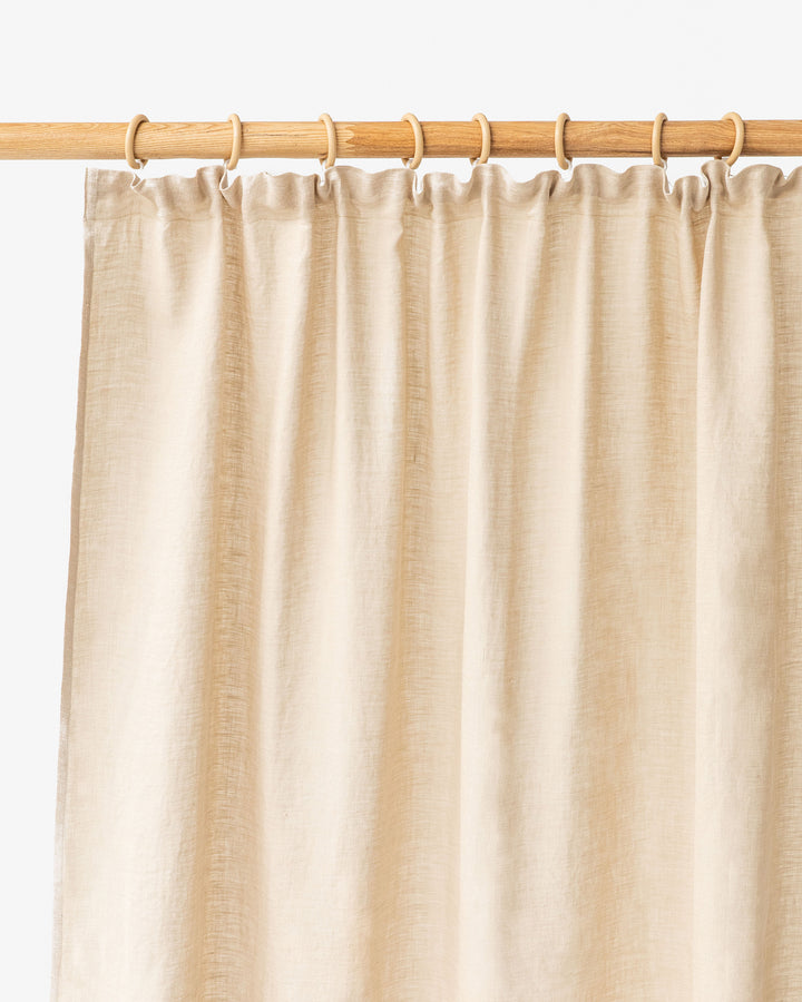 Pencil pleat linen curtain panel (1 pcs) in Natural linen - MagicLinen