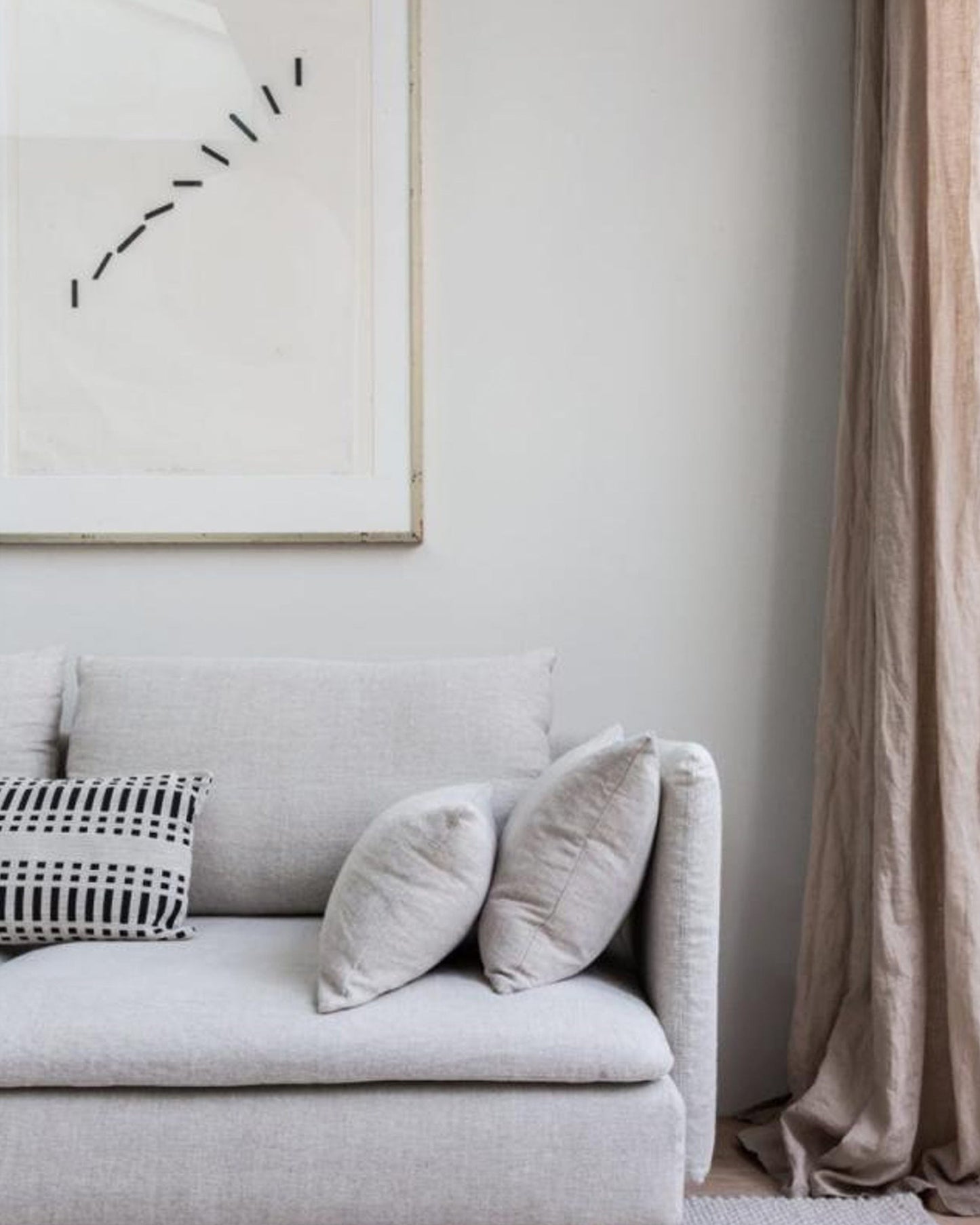 Custom size pencil pleat linen curtain panel (1 pcs) in Natural linen - MagicLinen