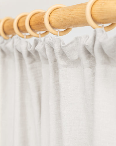 Pencil pleat linen curtain panel (1 pcs) in Light gray - MagicLinen