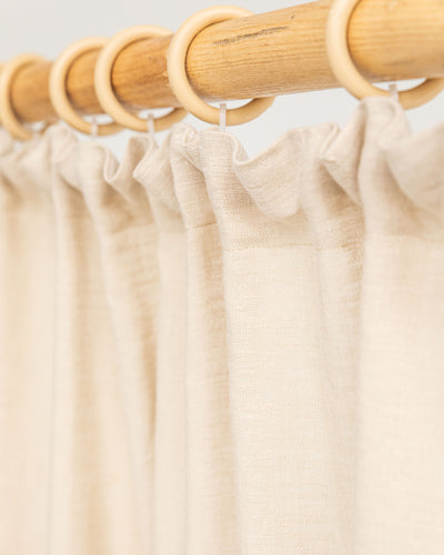 Pencil pleat linen curtain panel (1 pcs) in Natural linen - MagicLinen