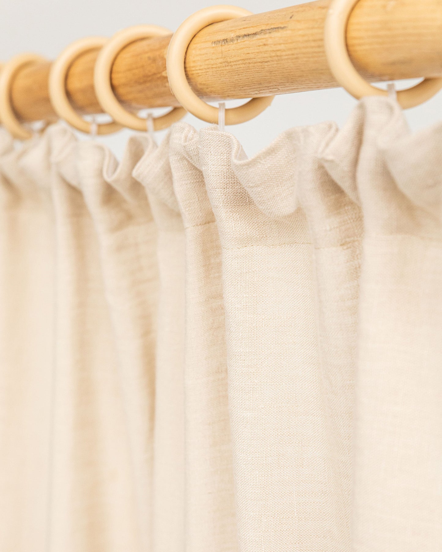 Custom size pencil pleat linen curtain panel (1 pcs) in Natural linen - MagicLinen