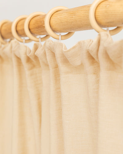 Pencil pleat linen curtain panel (1 pcs) in Sandy beige - MagicLinen