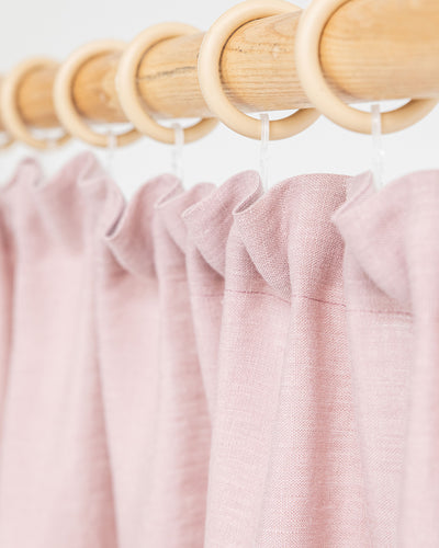 Pencil pleat linen curtain panel (1 pcs) in Woodrose - MagicLinen