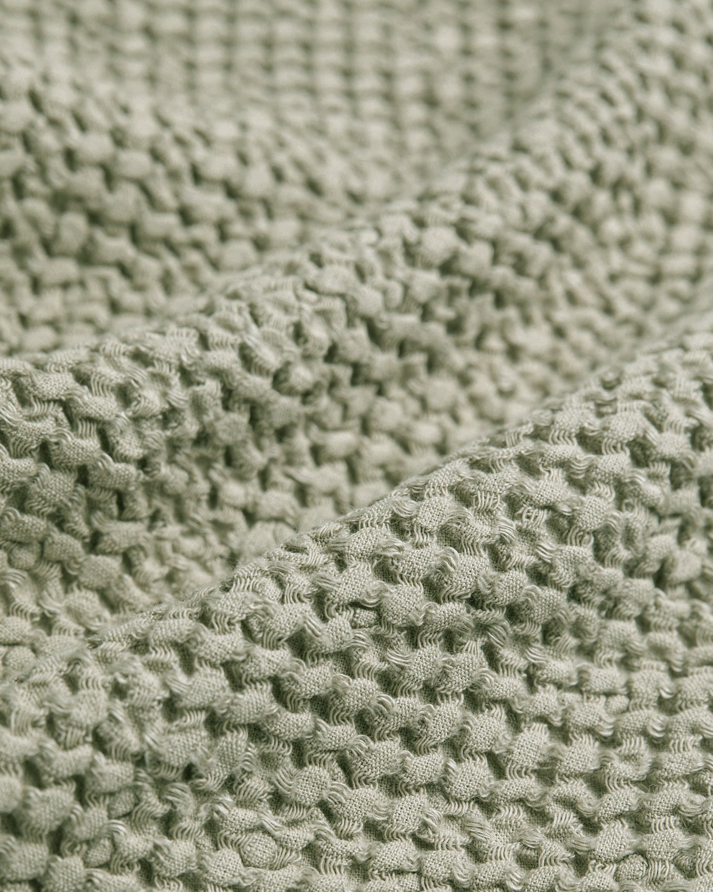 Pistachio green waffle blanket - MagicLinen