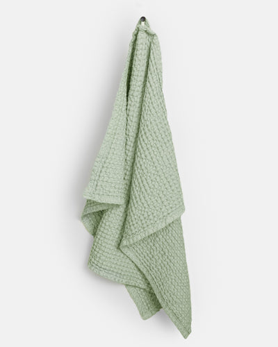 Waffle Kitchen Towel in Pistachio green - MagicLinen